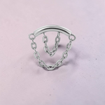 Instinct silver titanium labret with internal thread and double chain dangle. Gold version also shown.