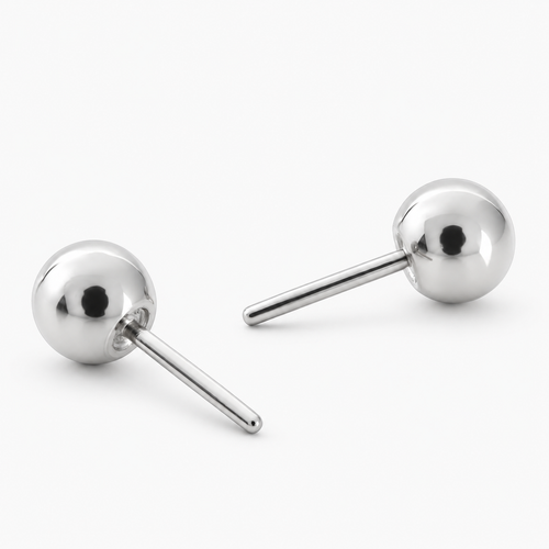 Labret argintiu titan push-in cu biluta mica 2.5 mm