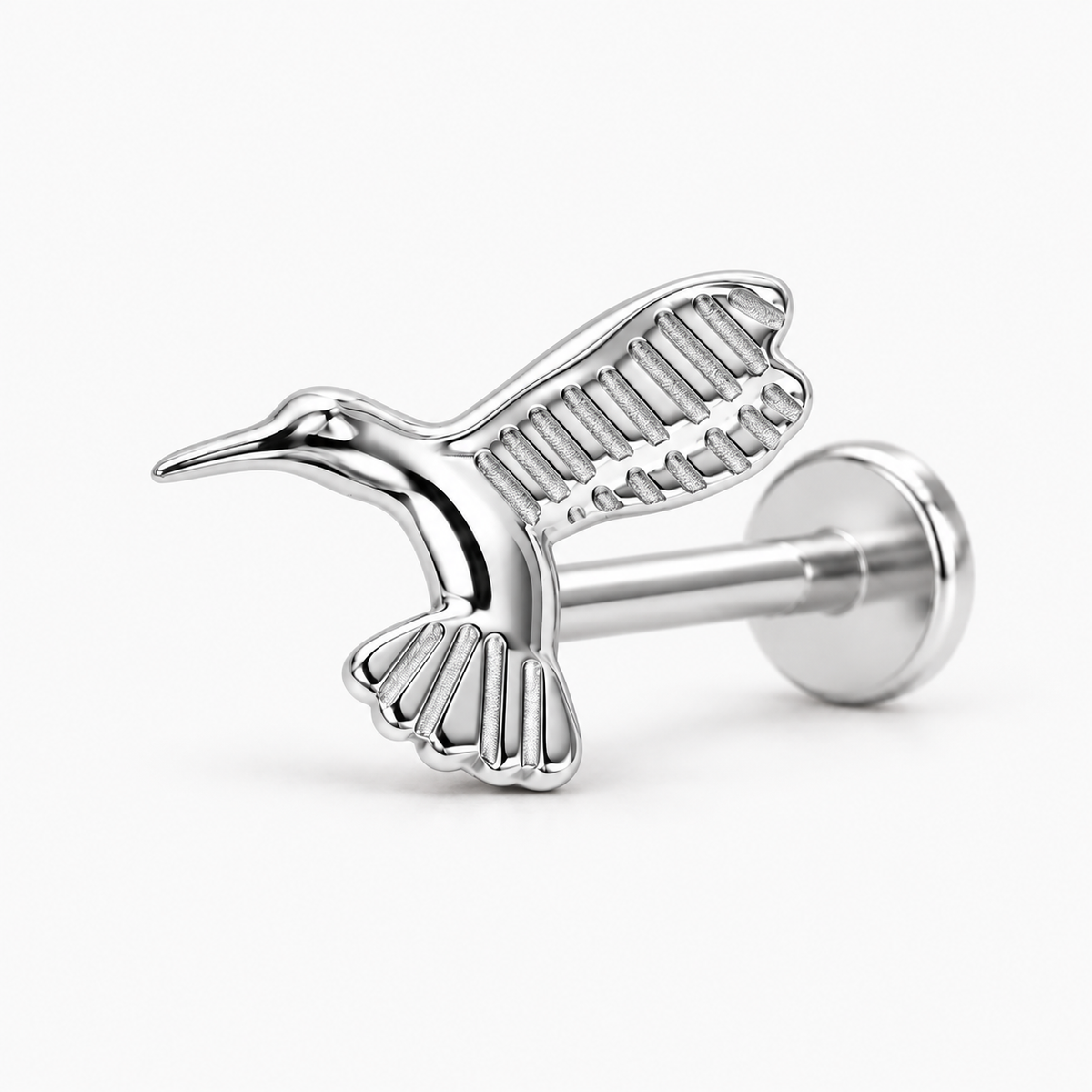 Labret argintiu titan in forma de colibri