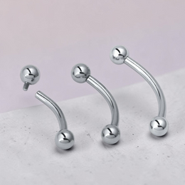 cercel curbat titan filet intern spranceana cu bilute minimalist