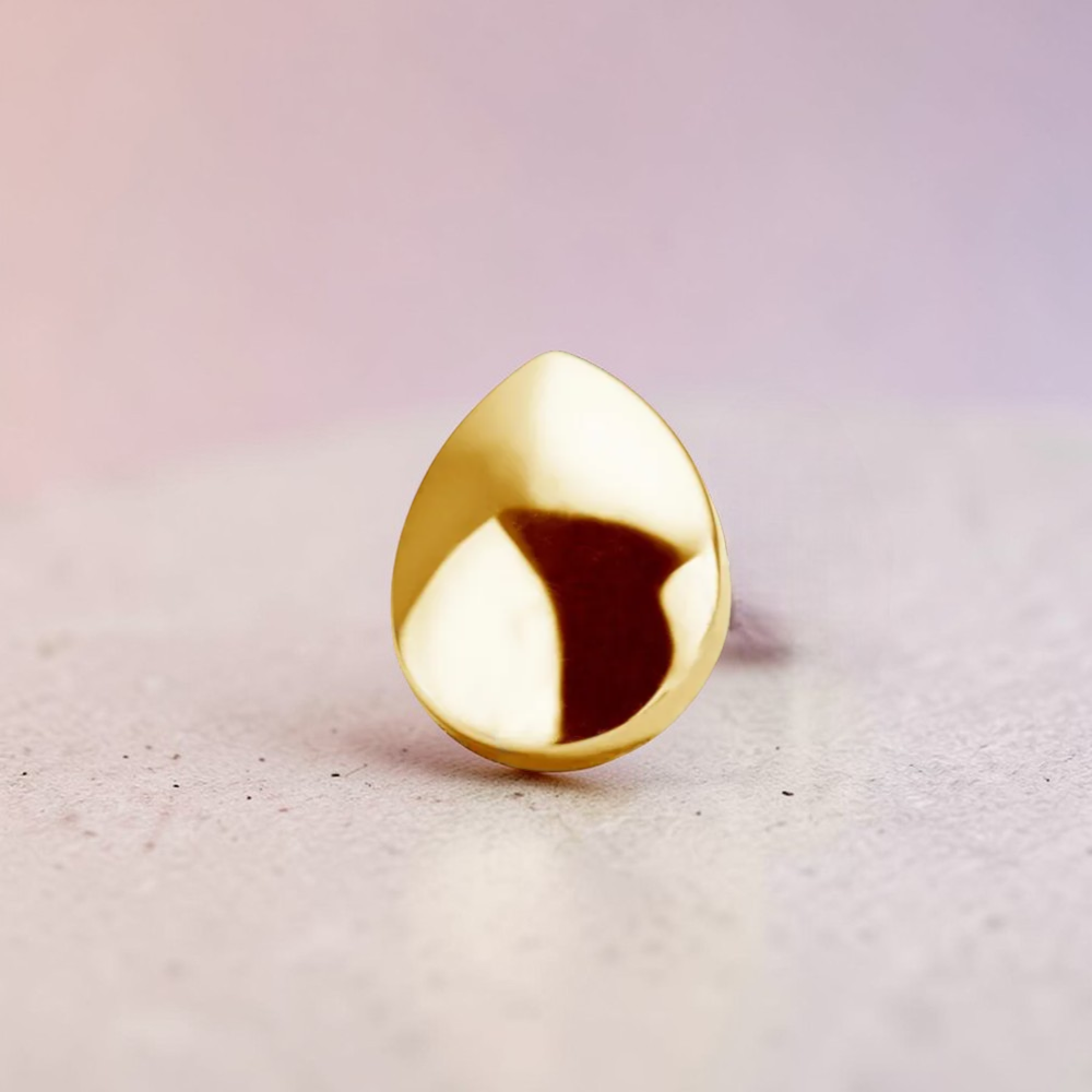Labret titan auriu filet intern convex in forma de lacrima