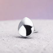 Labret titan argintiu filet intern convex in forma de lacrima