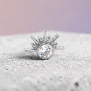 Labret titan argintiu filet intern cu soare si cristal