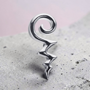 Labret titan argintiu filet intern spiralat curl