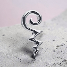 Labret titan argintiu filet intern spiralat curl