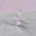 Labret titan argintiu cu frunze marchize pietre cluster
