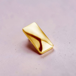 Labret titan auriu dreptunghi minimalist convex top