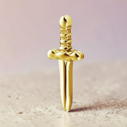 Labret auriu din titan filet intern sabie