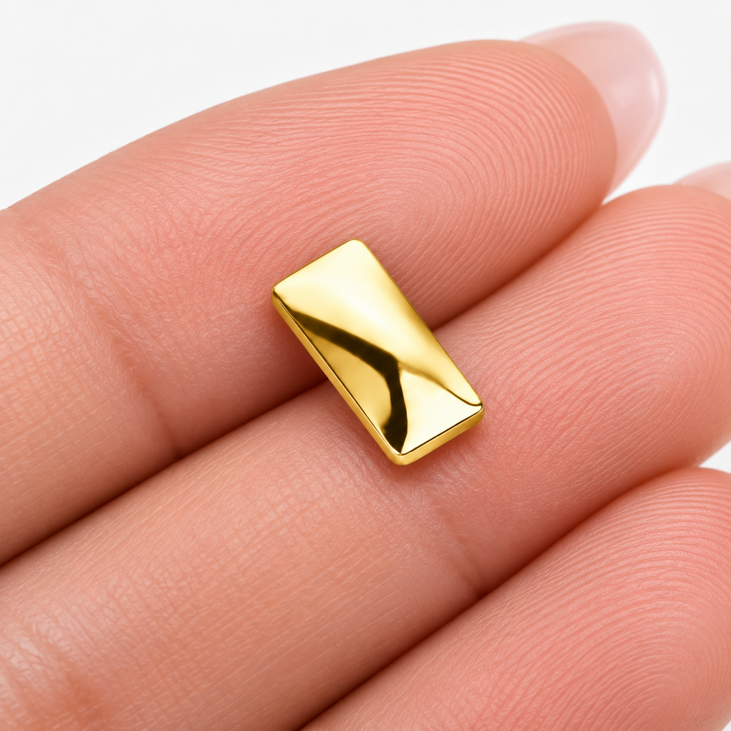 Labret titan auriu dreptunghi minimalist convex top
