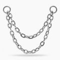 Lănțișor Dublu pentru Piercing din Titan – Argintiu
