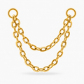 Lănțișor Dublu pentru Piercing din Titan – Auriu Gold PVD