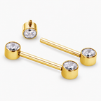 Piercing pentru Mamelon din Titan cu Cristale CZ