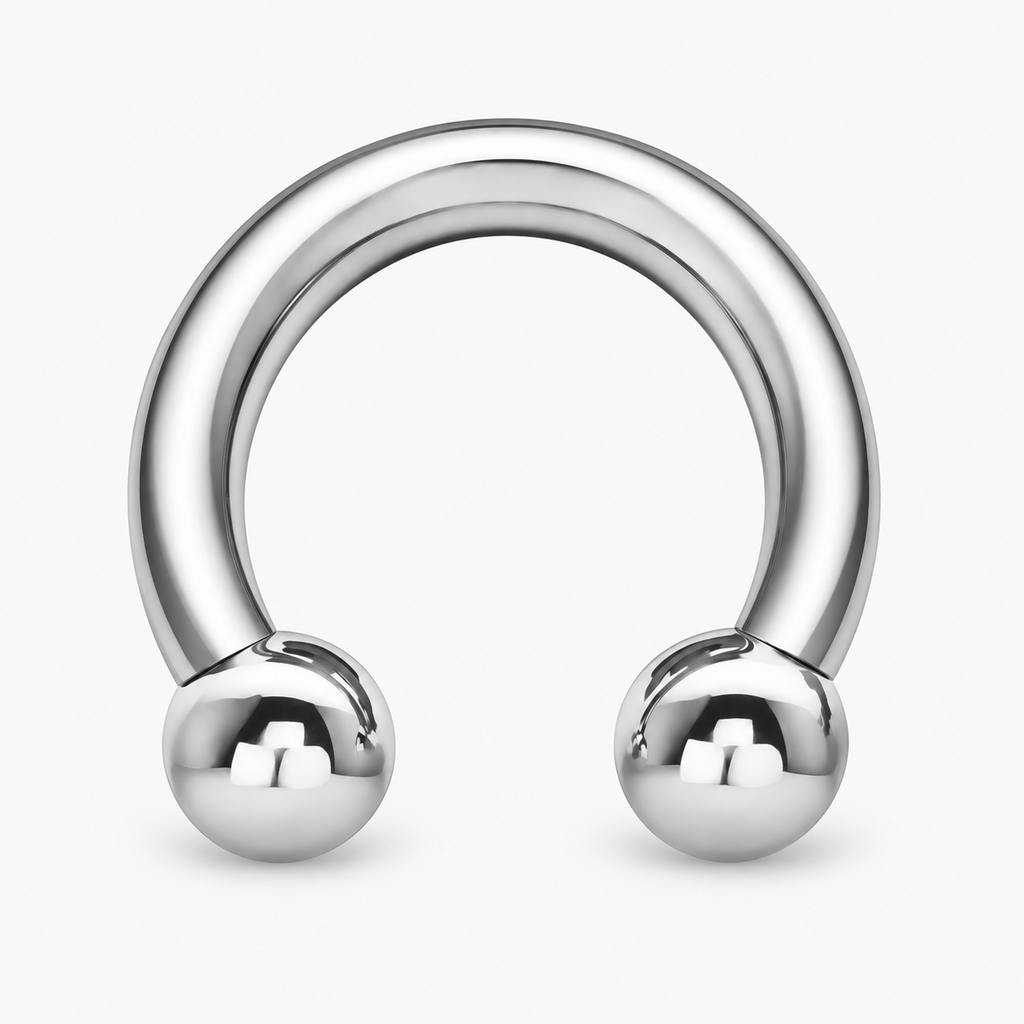 Piercing Circular din Titan cu Bile – Argintiu