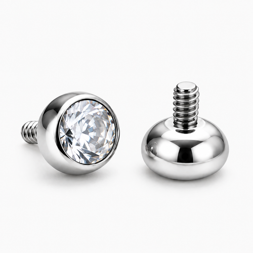 Labret cu cristal transparent – filet intern