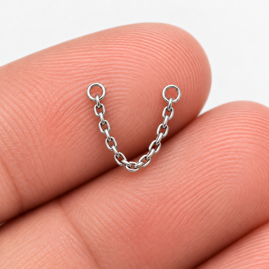Lănțișor pentru Piercing din Titan – Argintiu